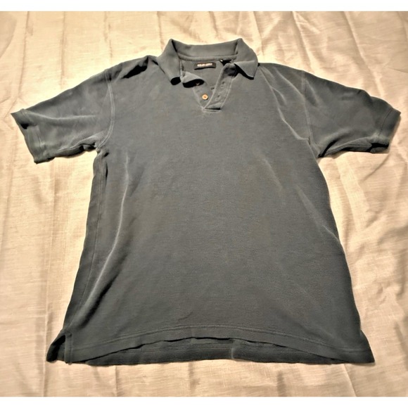 Murano Mens Polo Shirt Size L Light Grey 100% Silk Soft Short Sleeve 3 Button - Picture 1 of 8